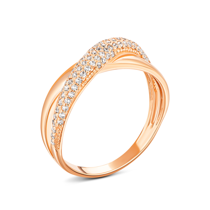 Золота каблучка з фіанітами. Артикул UG5110021/01/00/0045