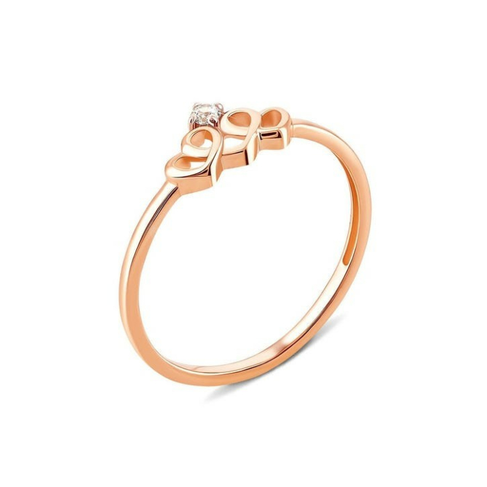 Золота каблучка Корона з фіанітом. Артикул UG5110041/01/00/0063