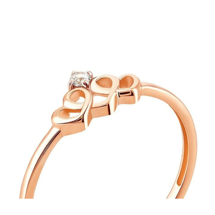 Золота каблучка Корона з фіанітом. Артикул UG5110041/01/00/0063