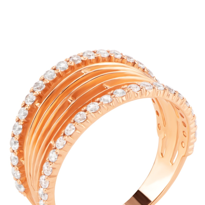 Золота каблучка з фіанітами. Артикул UG5110058/01/00/0093