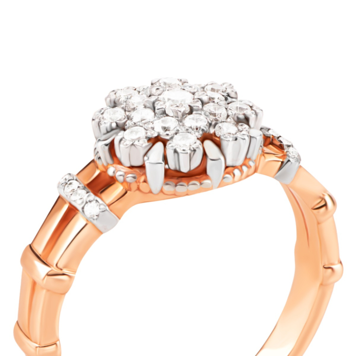 Золота каблучка з фіанітами. Артикул UG5110083/10/00/0115