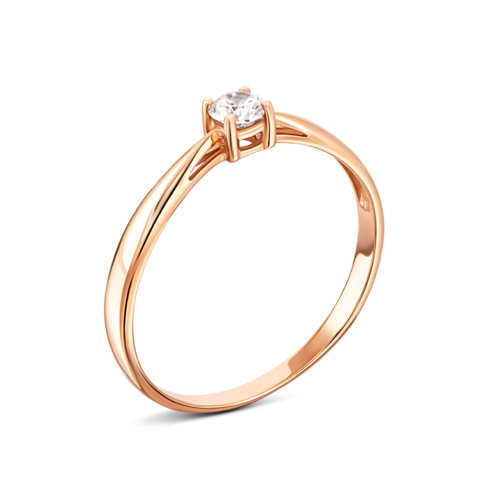 Золота каблучка з фіанітом. Артикул UG5110147810101