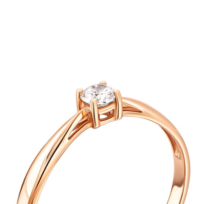 Золота каблучка з фіанітом. Артикул UG5110147810101