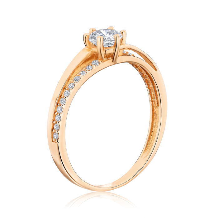 Кольцо из красного золота с фианитами 1101504101