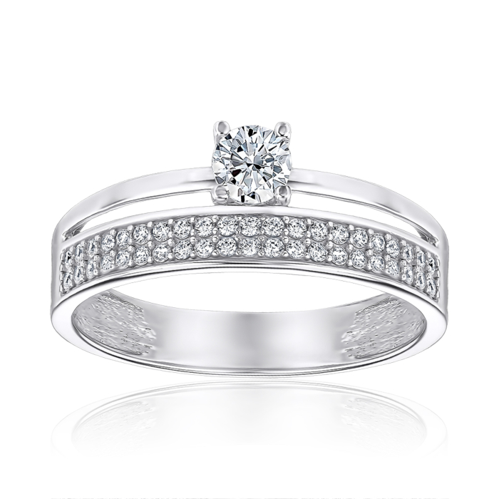 Золотое кольцо с фианитами. Артикул 1105267102-R/02/1