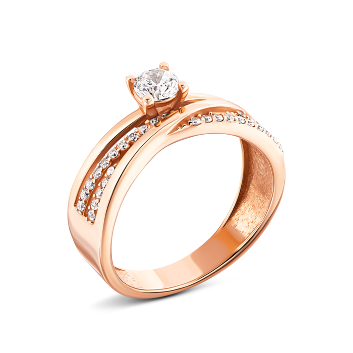 Золотое кольцо с фианитами. Артикул UG5110526810101