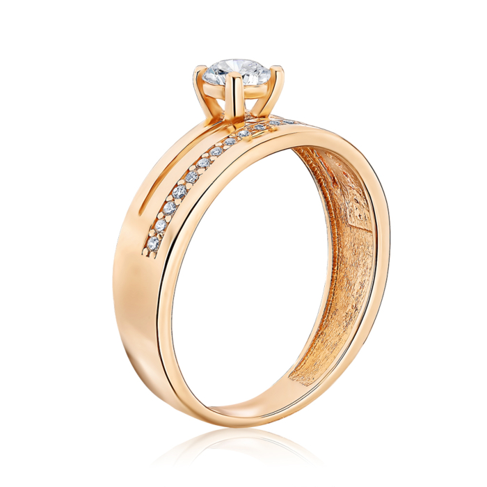 Золотое кольцо с фианитами. Артикул 1105269101