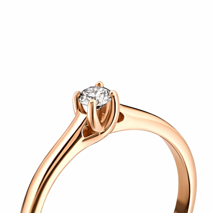 Золотое кольцо с бриллиантом. Артикул UG51105972201