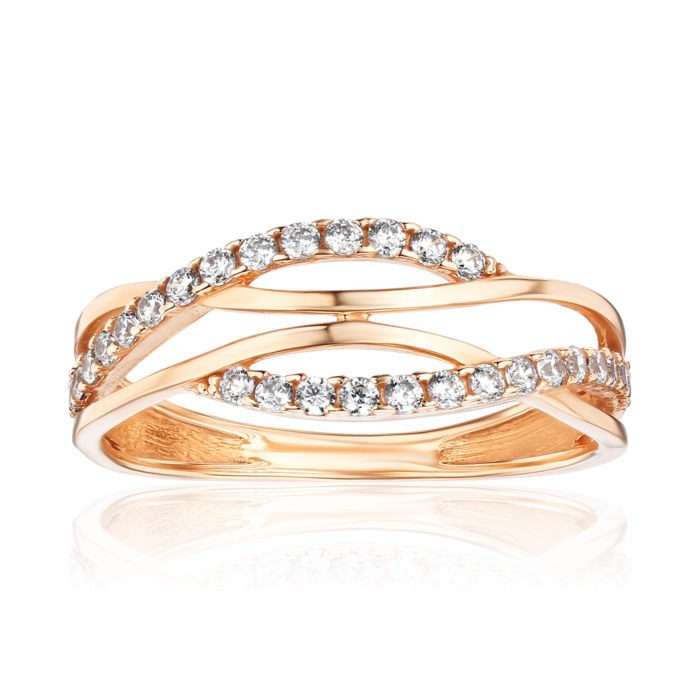 Золота каблучка з фіанітами 1106074101-R/01/1