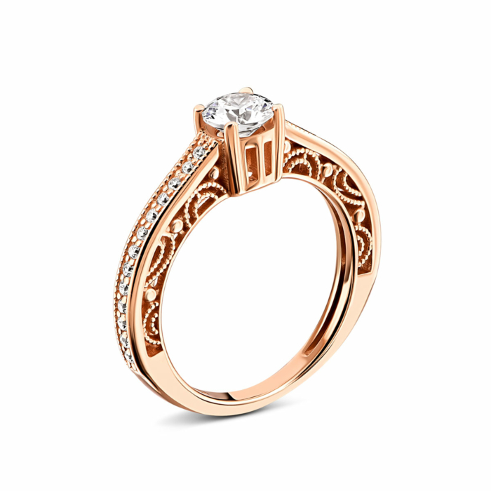 Золотое кольцо с фианитам. Артикул UG5110617110101