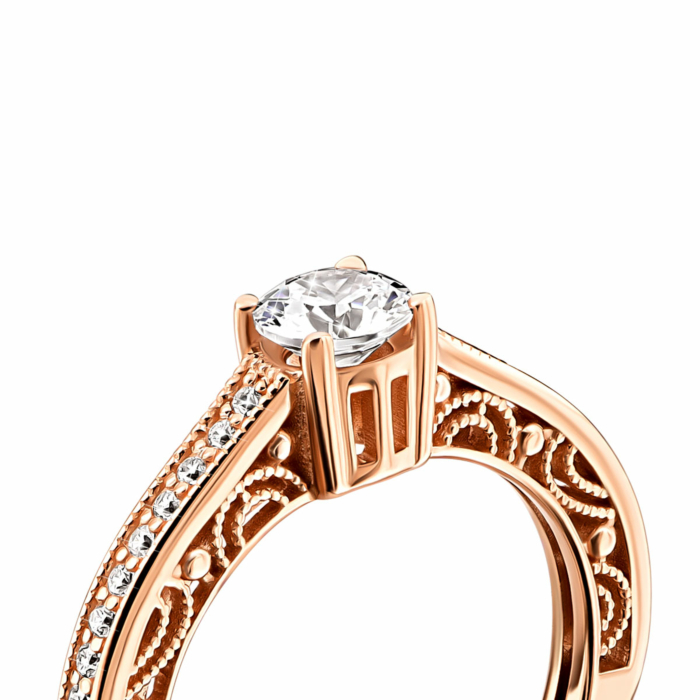 Золотое кольцо с фианитам. Артикул UG5110617110101