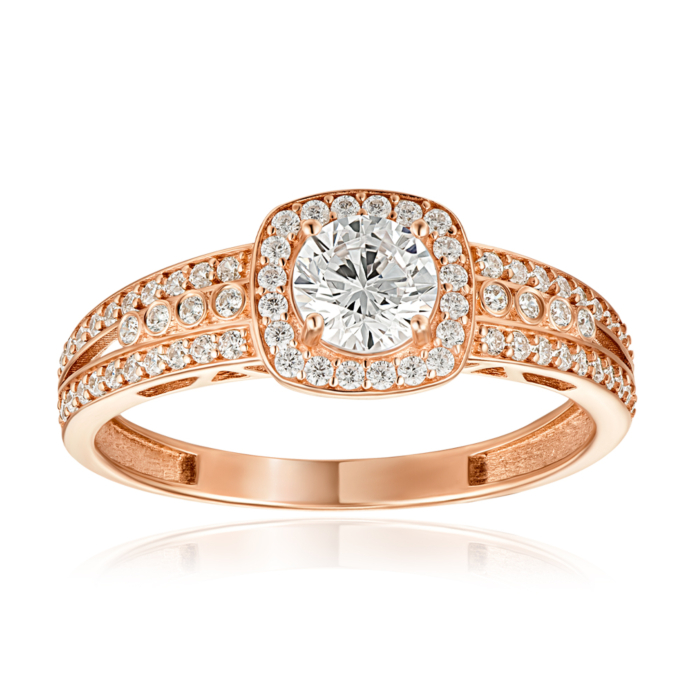 Золотое кольцо с фианитами. Артикул 1106728101-R/01/1