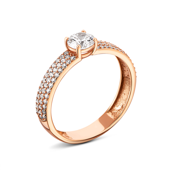 Золота каблучка з фіанітами. Артикул UG5110672910101