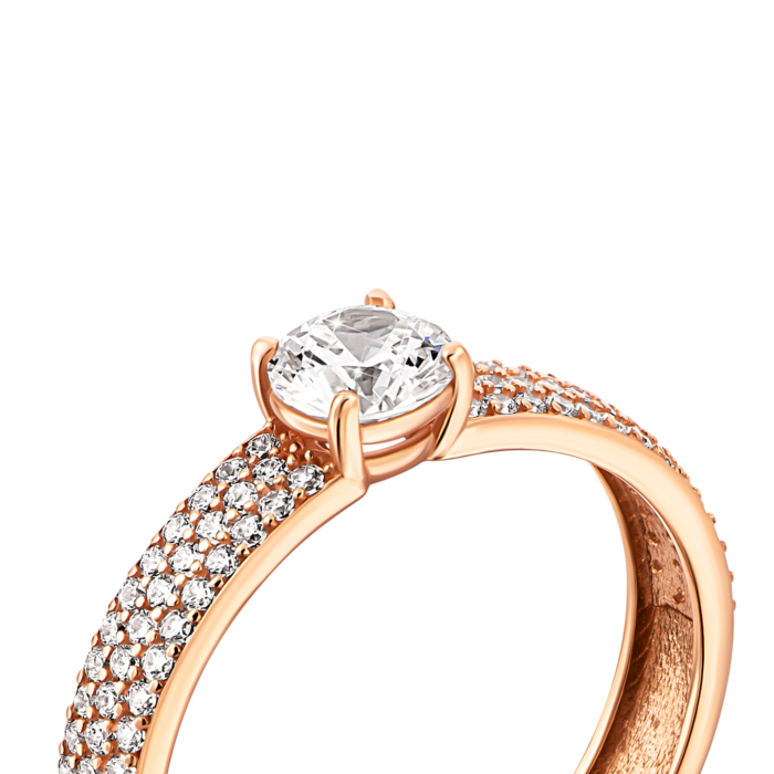 Золота каблучка з фіанітами. Артикул UG5110672910101