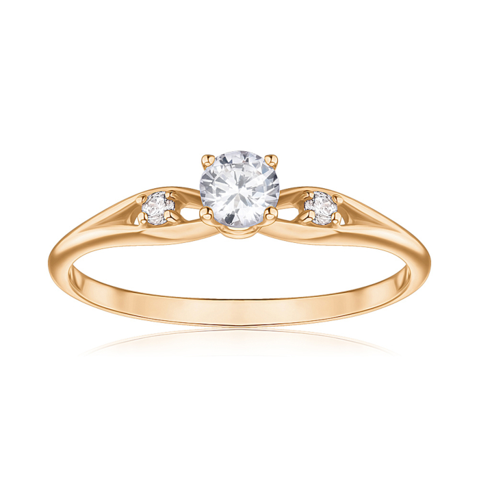 Золотое кольцо с фианитами 1106960101