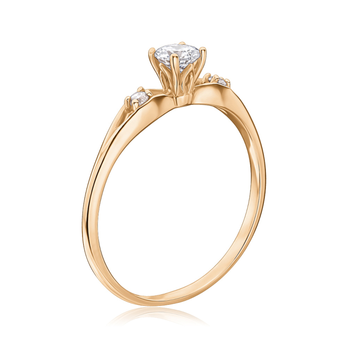 Золотое кольцо с фианитами 1106960101