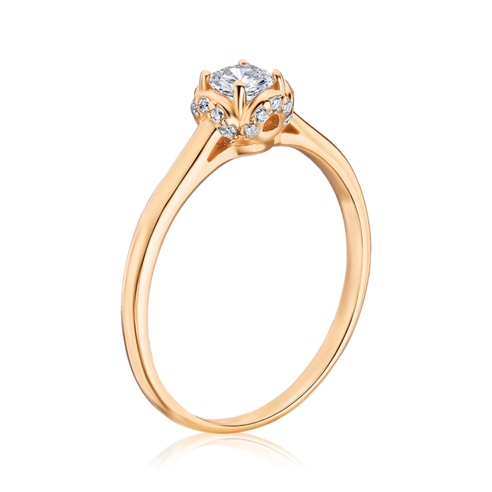 Золотое кольцо с фианитами 1107042101-R/01/1