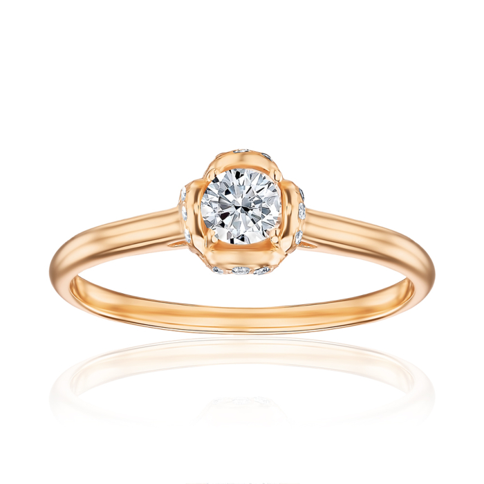 Золотое кольцо с фианитами 1107042101-R/01/1