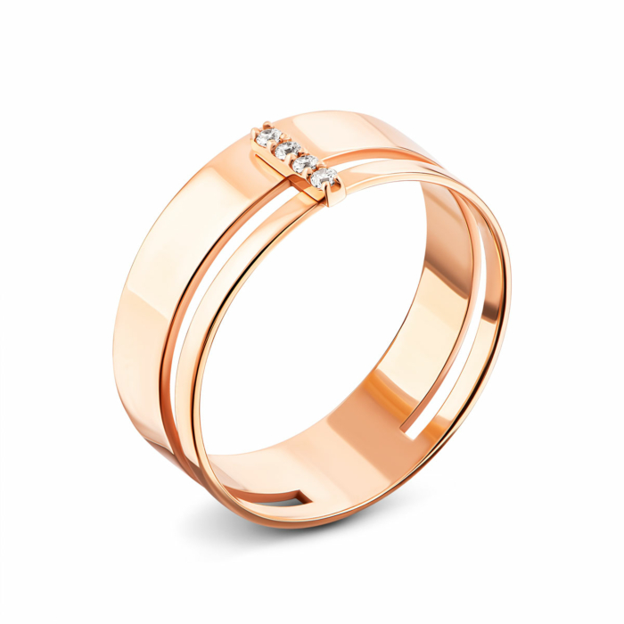 Золота каблучка з фіанітами. Артикул UG5110711110101