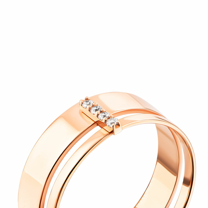 Золота каблучка з фіанітами. Артикул UG5110711110101
