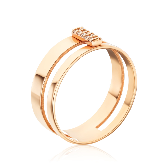 Золотое кольцо с фианитами 1107113101