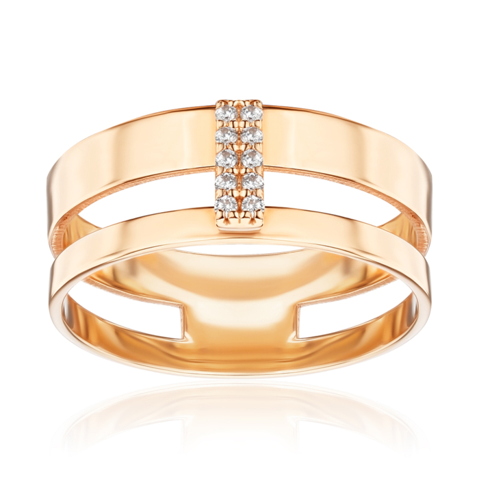 Золотое кольцо с фианитами 1107113101