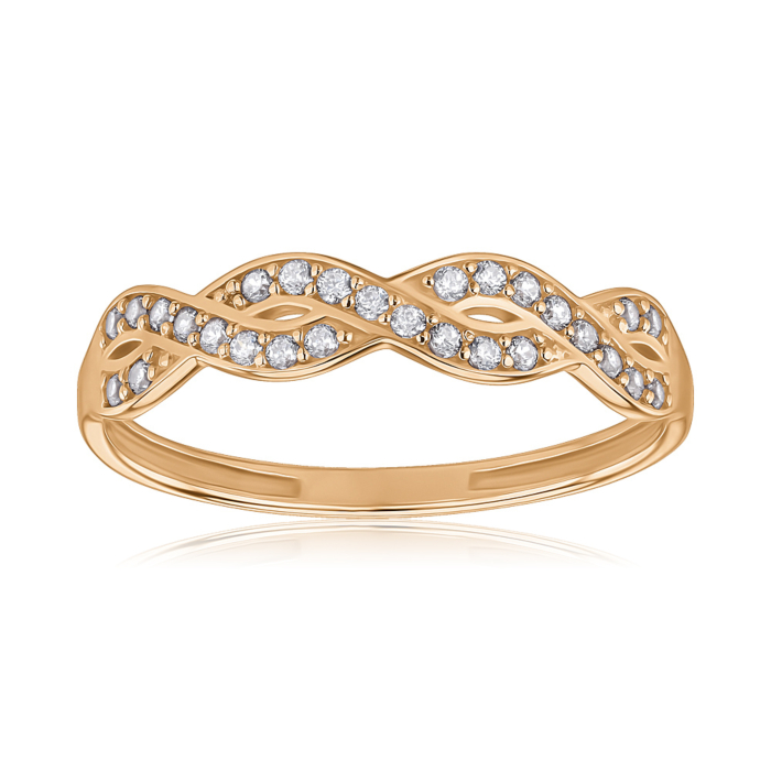 Золотое кольцо с фианитами 1107223101