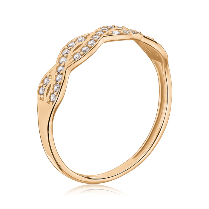 Золотое кольцо с фианитами 1107223101