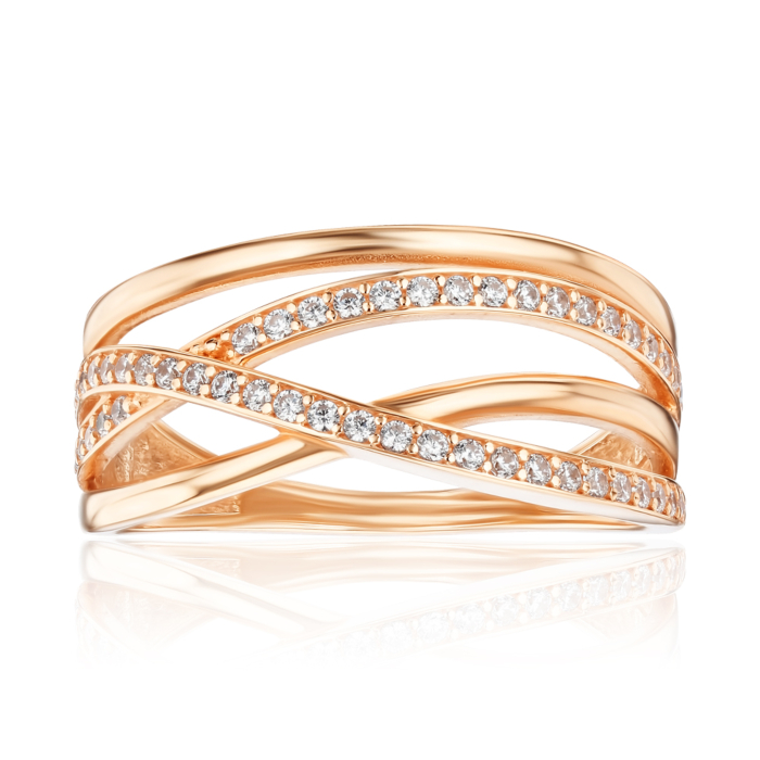 Золота каблучка з фіанітами 1107267101-R/01/1