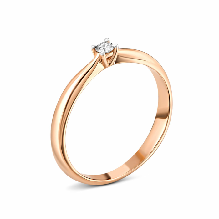 Золотое кольцо с бриллиантом. Артикул UG51107467201