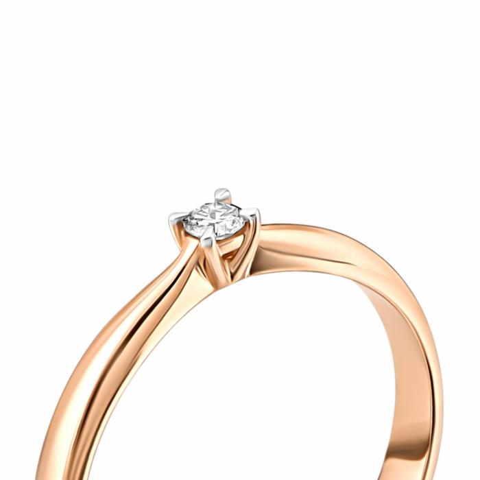 Золотое кольцо с бриллиантом. Артикул UG51107467201