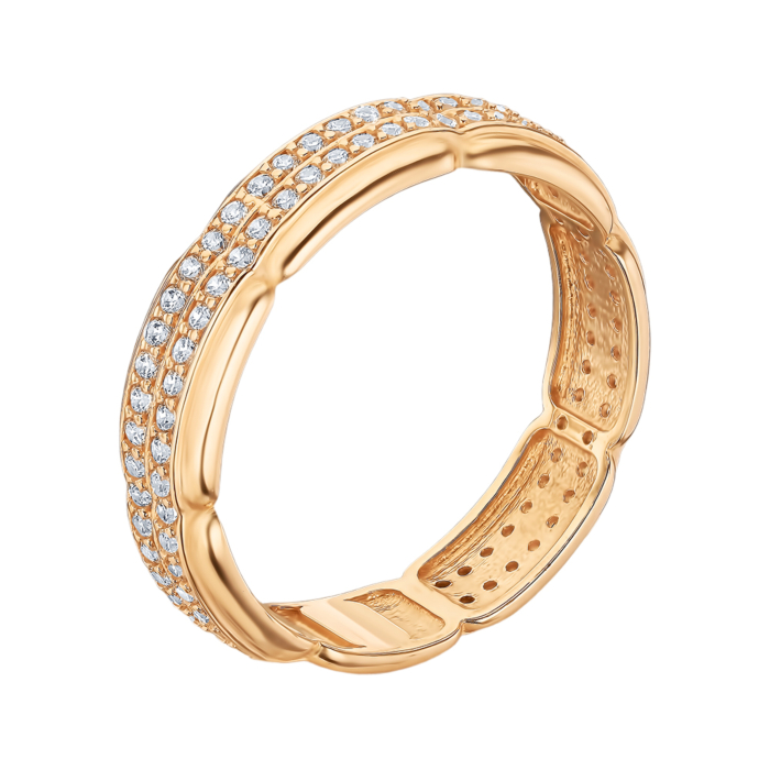 Золота каблучка з фіанітами 1107674101