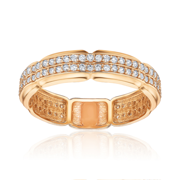 Золота каблучка з фіанітами 1107674101