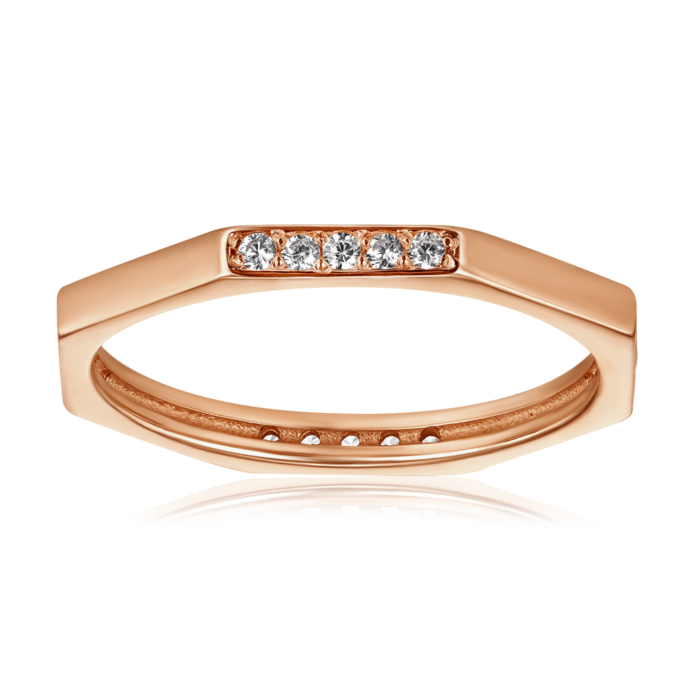 Золотое кольцо с фианитами. Артикул 1107728101