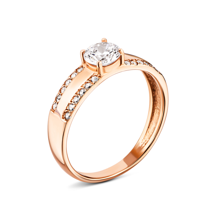 Золотое кольцо с фианитами. Артикул UG5110795710101