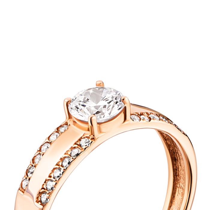 Золотое кольцо с фианитами. Артикул UG5110795710101