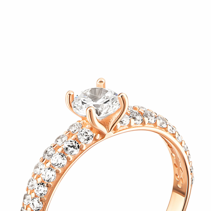 Золота каблучка з фіанітами. Артикул UG5110812310101