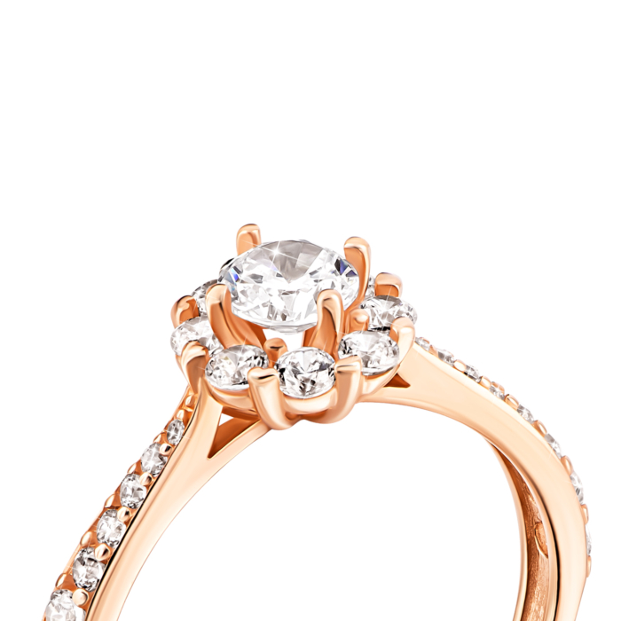 Золотое кольцо с фианитами. Артикул UG5110812510101