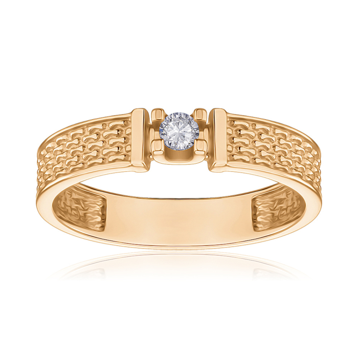 Золота каблучка з фіанітом 1108293101