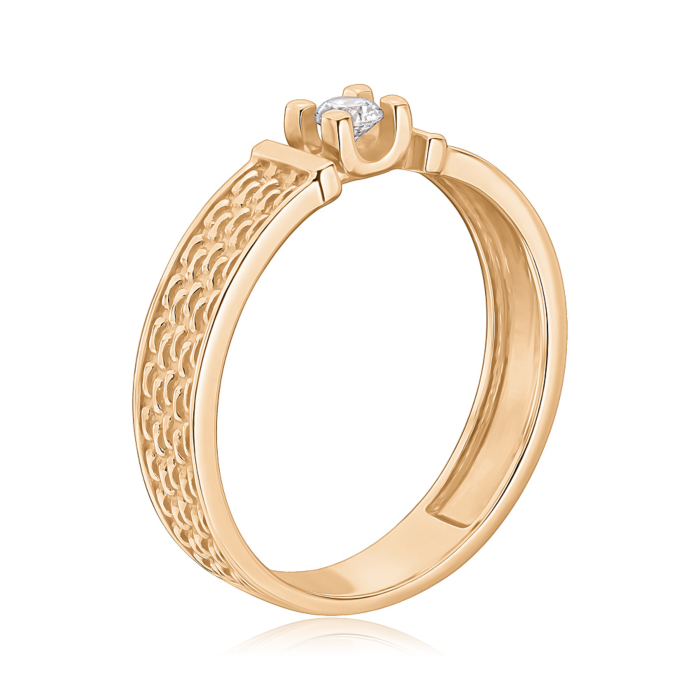 Золота каблучка з фіанітом 1108293101