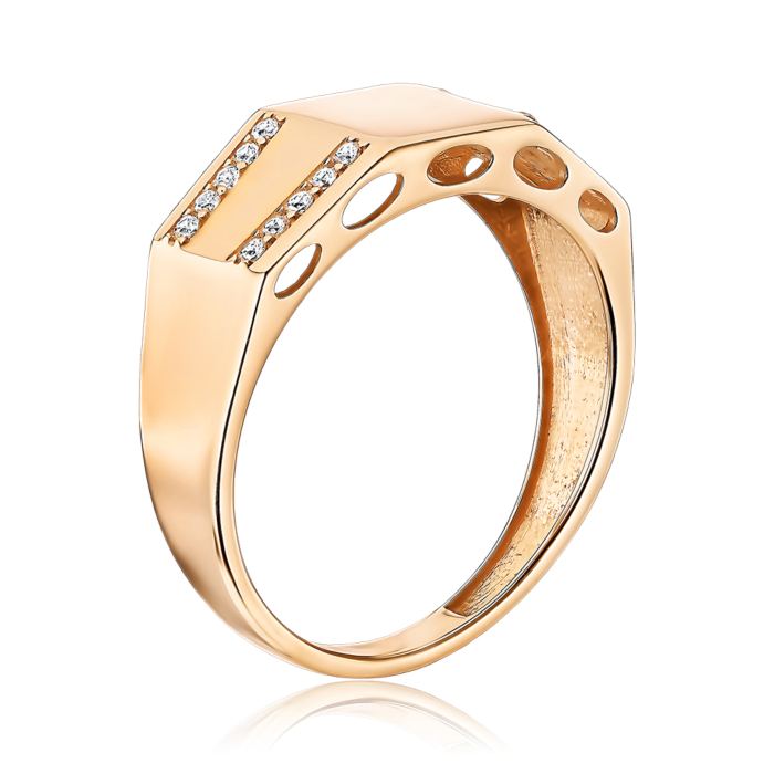 Золотое кольцо с фианитами. Артикул 1108342101-R/01/1