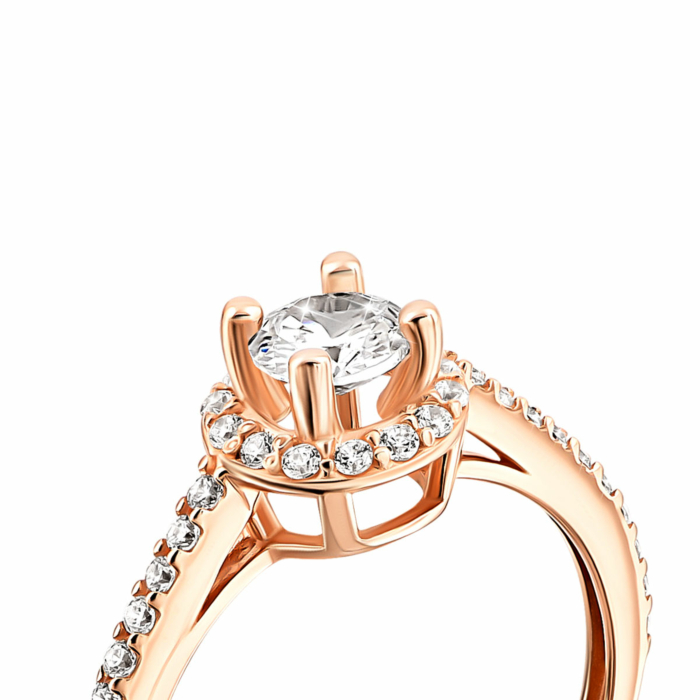 Золота каблучка з фіанітами. Артикул UG5110886210101