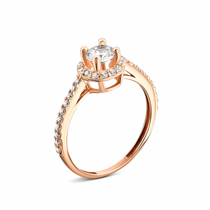 Золота каблучка з фіанітами. Артикул UG5110886210101