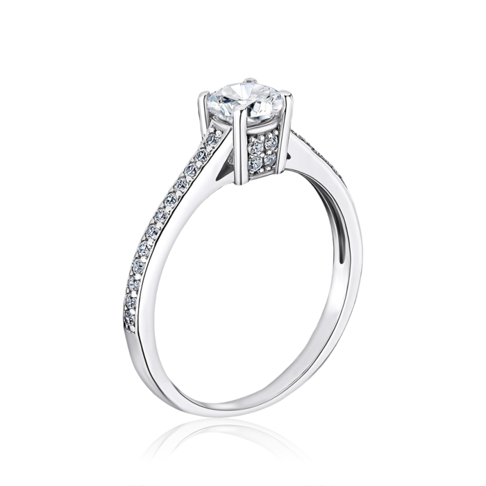 Каблучка з білого золота з фіанітами 1108864102-R/02/1