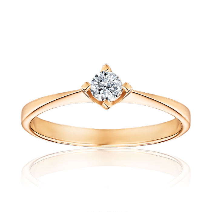 Кольцо из красного золота с фианитом 1108869101-R/01/1