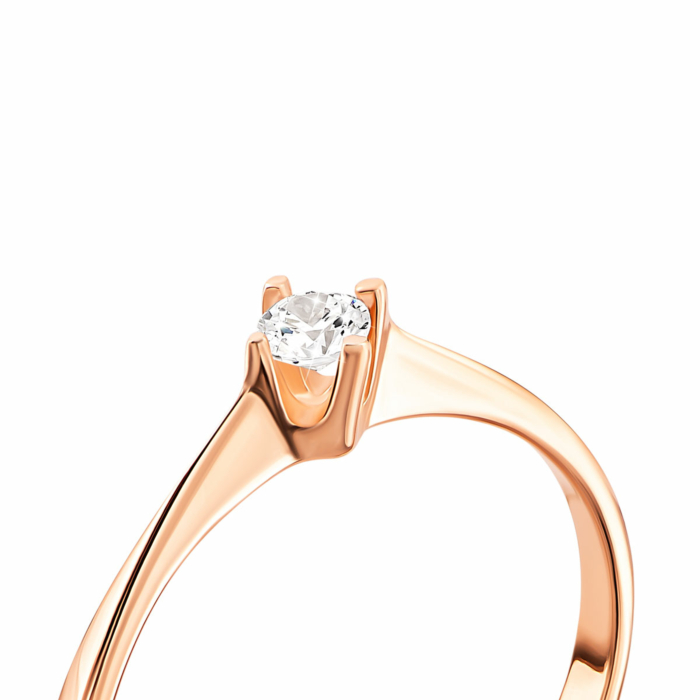 Золотое кольцо с фианитом. Артикул UG5110886910101