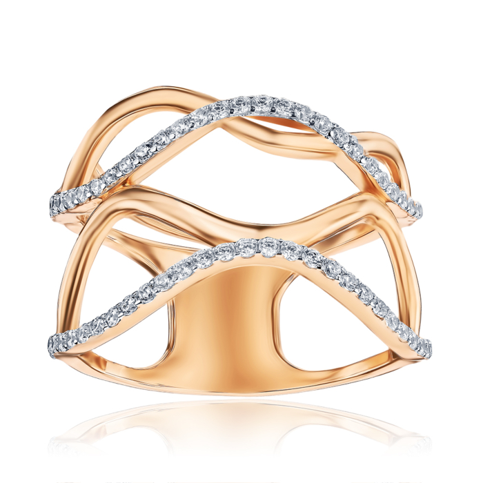 Золотое кольцо с фианитами 1108926101