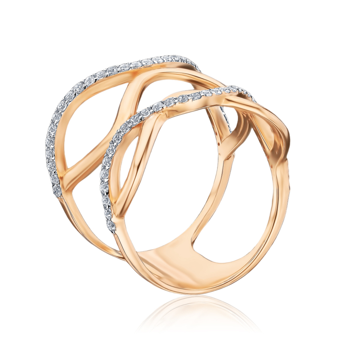 Золотое кольцо с фианитами 1108926101