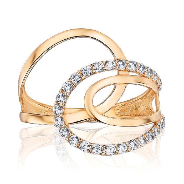 Золота каблучка з фіанітами 1108927101