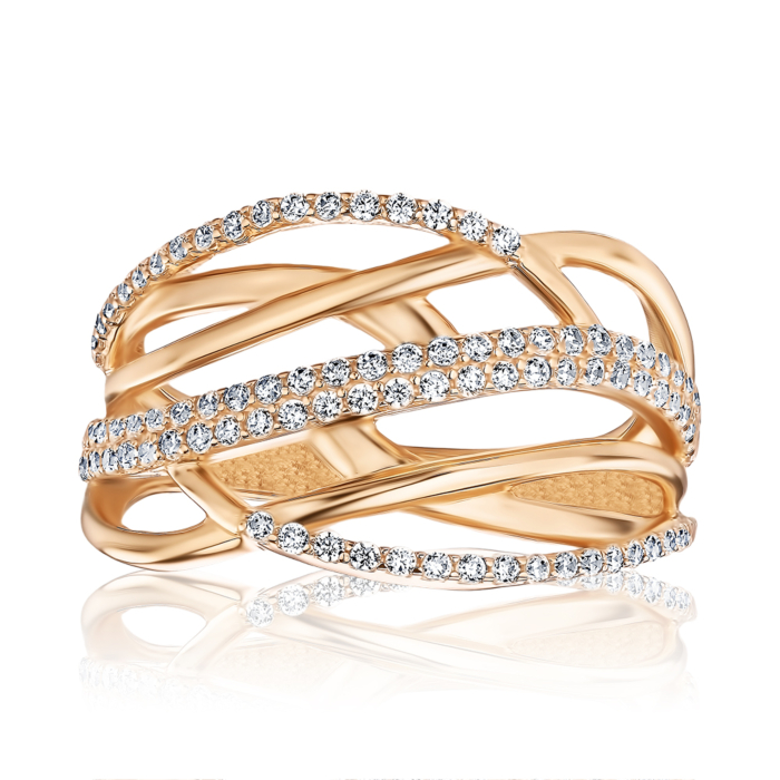 Золотое кольцо с фианитами 1108934101-R/01/1